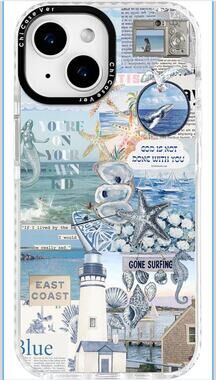 iPhone 15 Plus Case,Coastal Inspiration Collage with Mermaid,Military-Grade DP